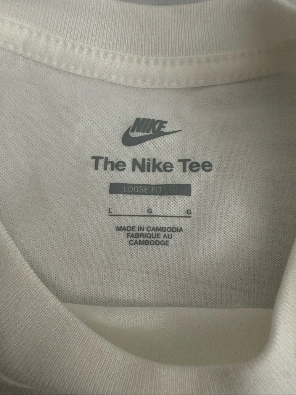Nike White T-Shirt with Black Script Logo - Kids Short Sleeve